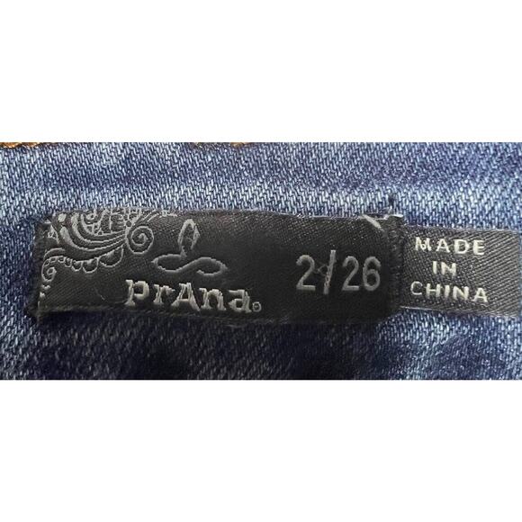 PRANA Women's Tapered Leg Blue Denim Jeans - Size 2 (26x26.5) - Picture 6 of 7